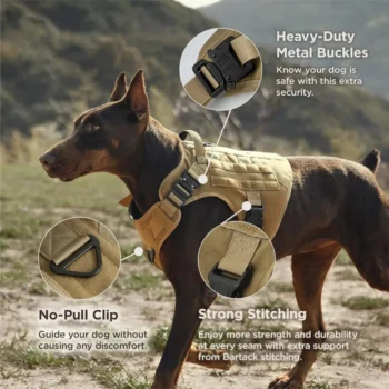 Tactical dog harness vest with handle image 1