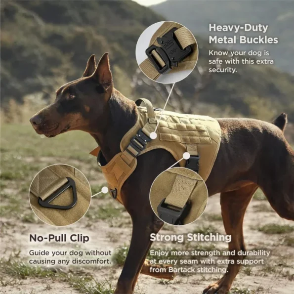 Tactical dog harness vest with handle image 1